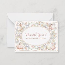 水のエレガント色甘い小さなかぼちゃが乗っている ノートカード