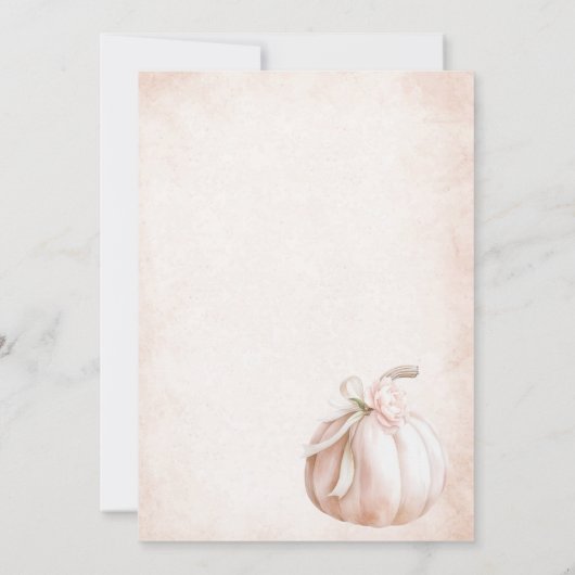 水のエレガント色2つの誕生日カボチャがオン 招待状 (裏面)