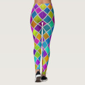 水のカラフルカラーの正方形すべてのカラーグリッド レギンス (裏面)