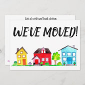 水のカラフルカラーハウス新しいアドレスカード 案内状 (正面/裏面)