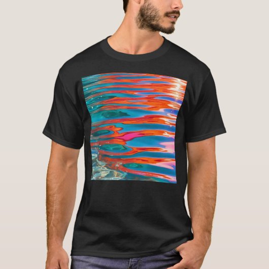 水のカラフル波紋 Tシャツ (正面)