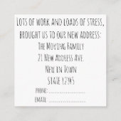 水のカラフル色の家の新しいアドレスカード エンクロージャーカード (裏面)