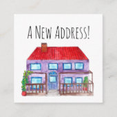 水のカラフル色の家の新しいアドレスカード エンクロージャーカード (正面)