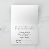 水のカラフル色の家の新しいアドレスカード 案内状 (内部)