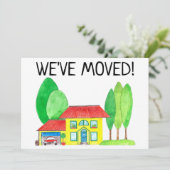 水のカラフル色の家の新しいアドレスカード 案内状 (スタンド正面)