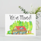 水のカラフル色の家の新しいアドレスカード 案内状 (スタンド正面)