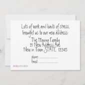 水のカラフル色の家の新しいアドレスカード 案内状 (裏面)