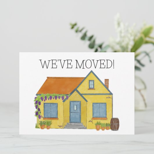 水のカラフル色の家の新しいアドレスカード 案内状 (スタンド正面)