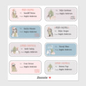 水のカラフル色の犬クリスマスプレゼントラベルラベル シール (シート)