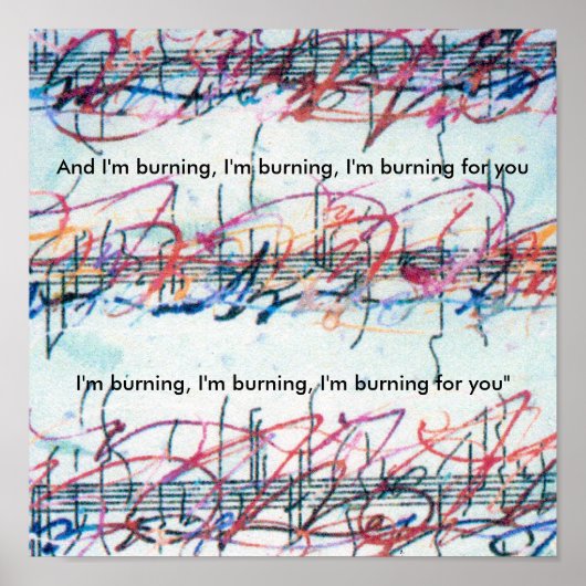 水のカラフル色の音楽シートあなたのために燃える ポスター (正面)