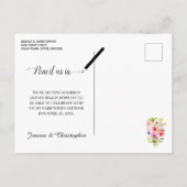 水のカラフル色パンジー結婚式の日付を保存 案内ポストカード (裏面)