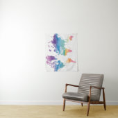 水のカラーのワールドマップ タペストリー (インサイチュ)