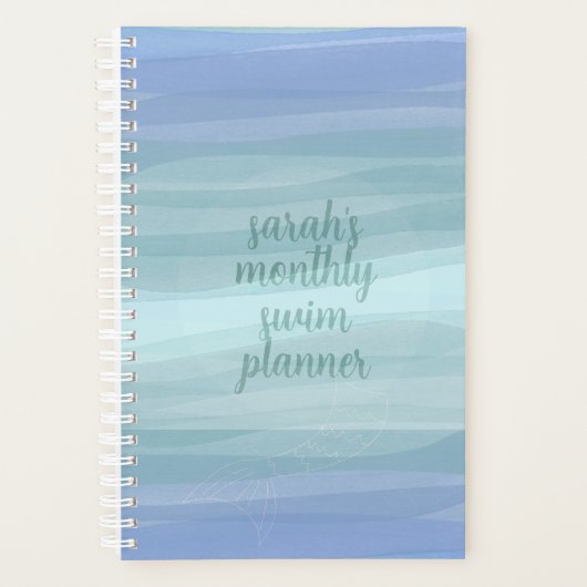 水のカラーウェーブマーメイド月次スイムプランナー プランナー手帳 (正面)