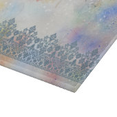 水のカラーガラスにシャロムレース効果チャラ カッティングボード (角)