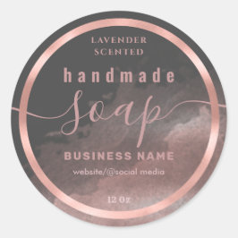 水のカラースクリプト手作り石鹸ラベルを赤く染めた ラウンドシール