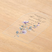 水のカラーフローラの結婚スクリプト アクリル招待状 (レイダウン)