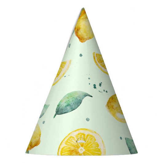 水のカラーレモン パーティーハット (左)