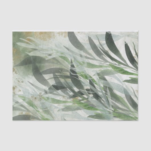 水のカラー葉モッシーテクスチャティッシュペーパー 薄葉紙 (正面)