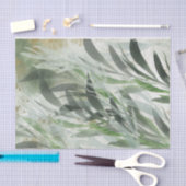 水のカラー葉モッシーテクスチャティッシュペーパー 薄葉紙 (クラフト)