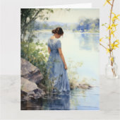 水のカードによる静かな考え カード (黄色い花)