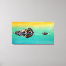 水のキャンバス印刷の静止体上のワニ キャンバスプリント