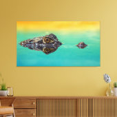 水のキャンバス印刷の静止体上のワニ キャンバスプリント (インサイチュ (リビング))