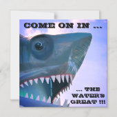 水のクルーズドア素晴らしの磁石をサメにする マグネット招待状 (正面)