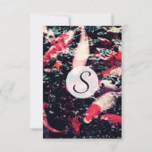 水のクールで赤いコイの魚 招待状 (裏面)