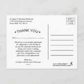 水のグラデーション色が結婚ありがとうはがき – ピンク 案内ポストカード (裏面)