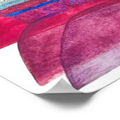 水のグラデーション色と油パステル絵を描ズ ポスター (角)