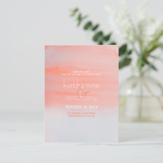 水のグラデーション色は日付を保存 案内ポストカード (スタンド正面)