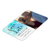 水のグラデーション色を保存する日付マグネット – 青 マグネット (左側)