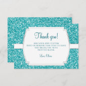 水のグリッターのサンキューカード サンキューカード (正面/裏面)