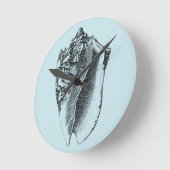 水のコンシュの貝 ラウンド壁時計 (傾斜)