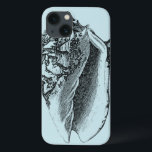 水のコンシュの貝 iPhone 13ケース<br><div class="desc">この鮮やかなイメージでは、の白黒最も自然で、最もユニークなスタイルで終わりコンシュの貝の見ることができます。 このユニークなタイプの芸術にこの海の貝のすき放し縁にアクセントを置く黒い陰影があります。 あなたのプロダクトの水の背景が付いているこのコンシュの貝を今日得て下さい。</div>