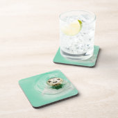 水のシールのポートレート コースター (右側)