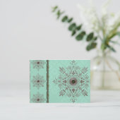 水のジョーゼットのブロケード、ヴィンテージおよびオリーブ 名刺 (スタンド正面)