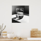 水のスケッチのガラス ポスター (キッチン)