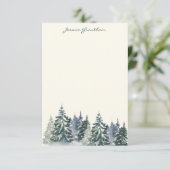 水のスタイリッシュ色の木の森グリーン名前をカスタムする サンキューカード (スタンド正面)