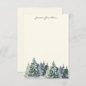 水のスタイリッシュ色の木の森グリーン名前をカスタムする サンキューカード (正面/裏面)