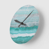 水のストライプのな水晶 ラウンド壁時計 (傾斜)