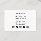 水のスパークルスイミングプールサービス写真観光 名刺 (裏面)