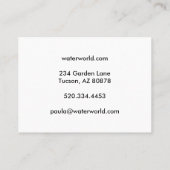 水のスパークルスイミングプールサービス写真観光 名刺 (裏面)