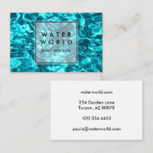 水のスパークルスイミングプールサービス写真観光 名刺 (正面/裏面)