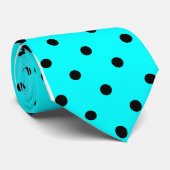 水のタイのクラシックで黒い水玉模様パターン ネクタイ (ロール)
