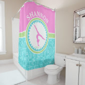 水のタイルとの三パステル調色の体操 シャワーカーテン (インサイチュ)