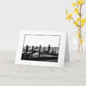 「水のタクシーを待つ」グリーティ空白のングカード カード (黄色い花)