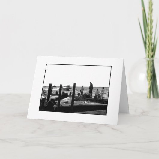 「水のタクシーを待つ」グリーティ空白のングカード カード (正面)