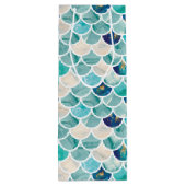 水のターコイズの大理石の人魚の魚スケール ワインギフトバッグ (裏面)