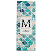 水のターコイズの大理石の人魚の魚スケール ワインギフトバッグ (正面)